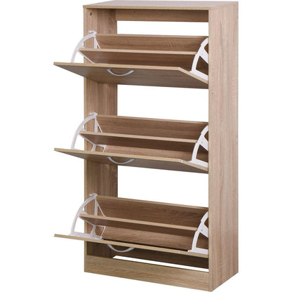 3-Drawer Shoe Storage Cabinet, 3-Tier Wood Shoe Rack Storage Organizer for Entryway
