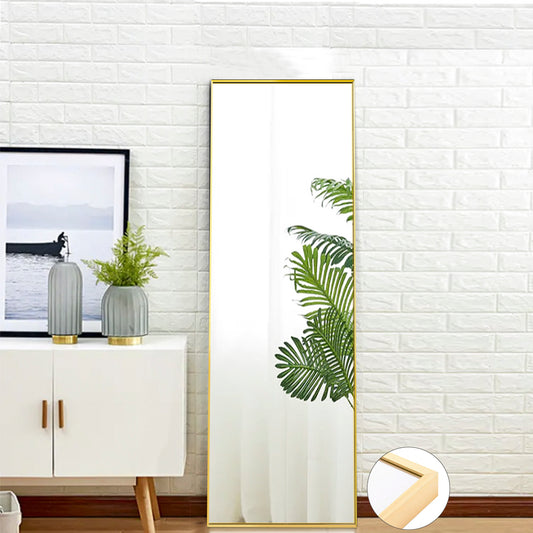 Miro 1500 400-g Full Length Mirror Floor Mirror Hanging Standing or Leaning, Bedroom Mirror Wall-Mounted Mirror with Gold Aluminum Alloy Frame, 59" x 15.7"