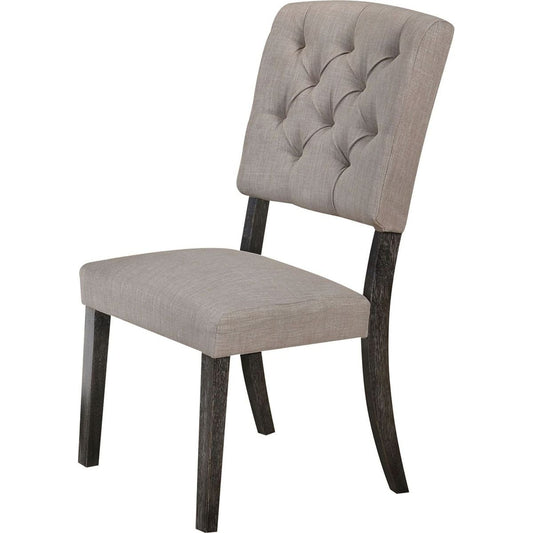 Bernard Side Chair (Set-2), Fabric & Weathered Gray Oak (2Pc/1Ctn)