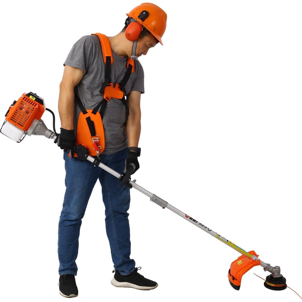 8 in 1 Multi-Functional Trimming Tool, 56CC 2-Cycle Garden Tool System with Gas Pole Saw, Hedge Trimmer, Grass Trimmer, and Brush Cutter EPA Compliant