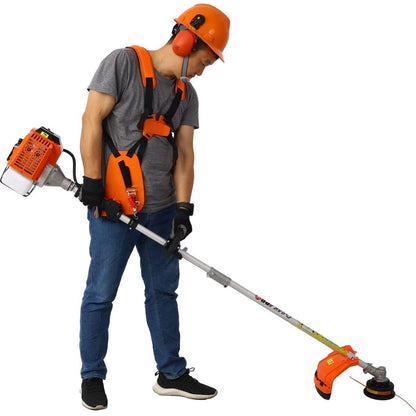 8 in 1 Multi-Functional Trimming Tool, 56CC 2-Cycle Garden Tool System with Gas Pole Saw, Hedge Trimmer, Grass Trimmer, and Brush Cutter EPA Compliant