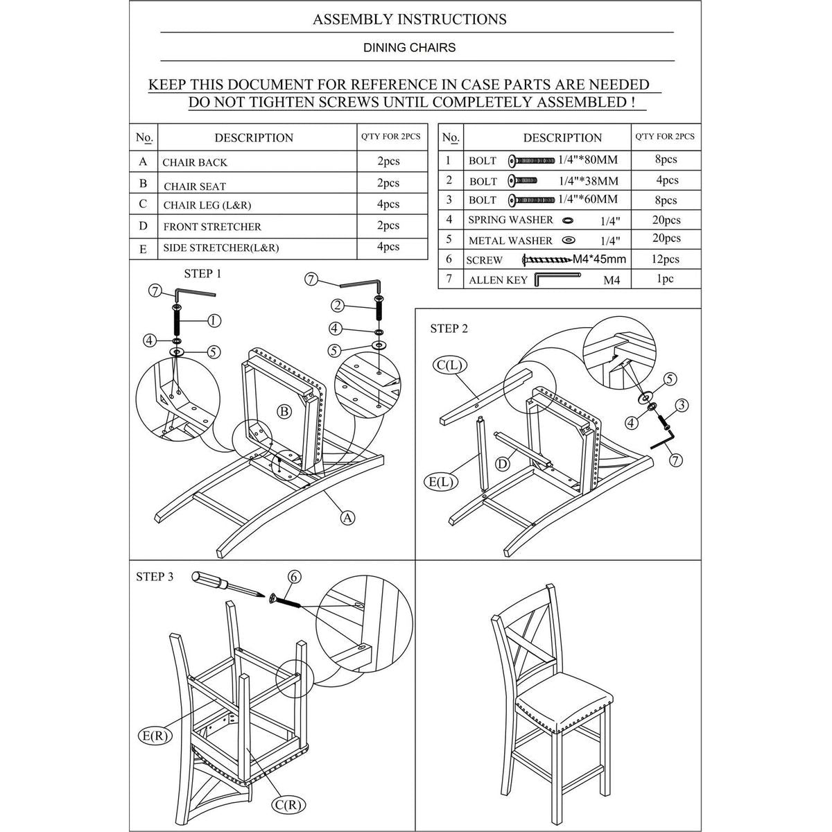 Modern Contemporary Dining Room Furniture Chairs Set of 2 Counter Height Chairs Light Wooden High Chair X Back Design Cushion Seat