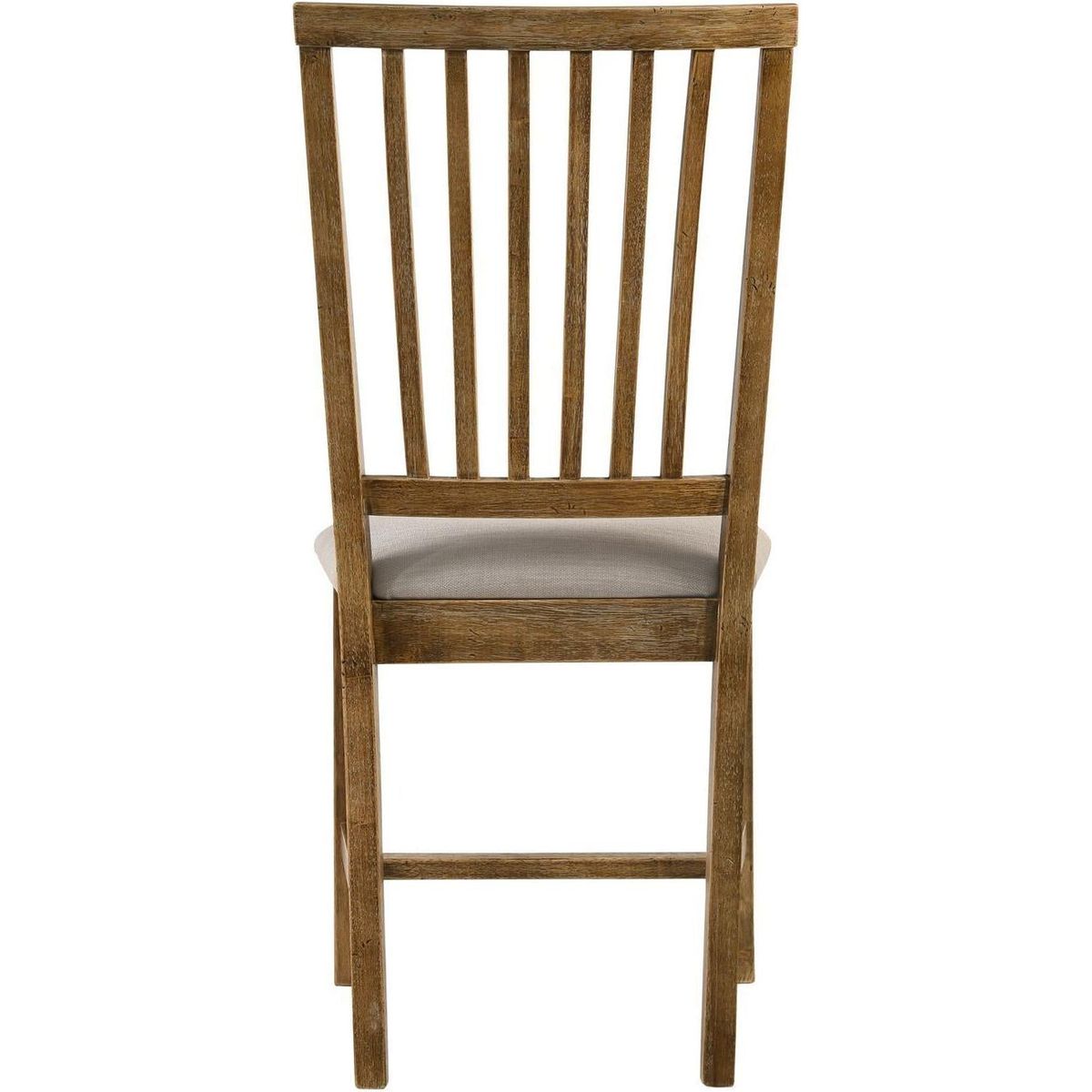 Wallace II Side Chair (Set-2), Tan Linen & Weathered Oak (2Pc/1Ctn)