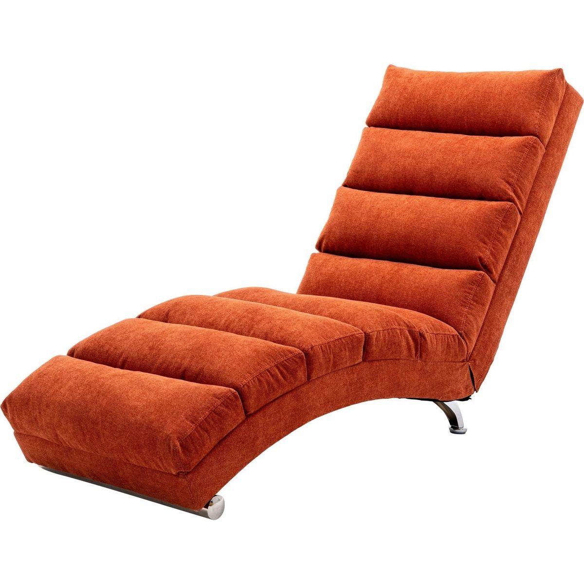 Linen Chaise Lounge Indoor Chair, Modern Long Lounger for Office or Living Room