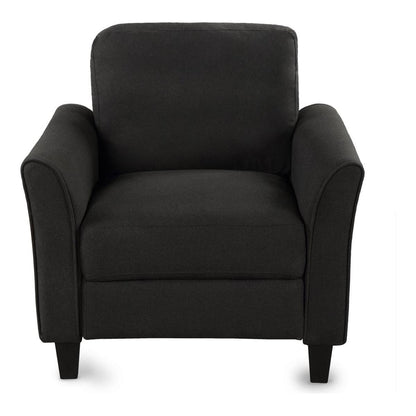 Living Room Furniture chair and 3-seat Sofa (Black)