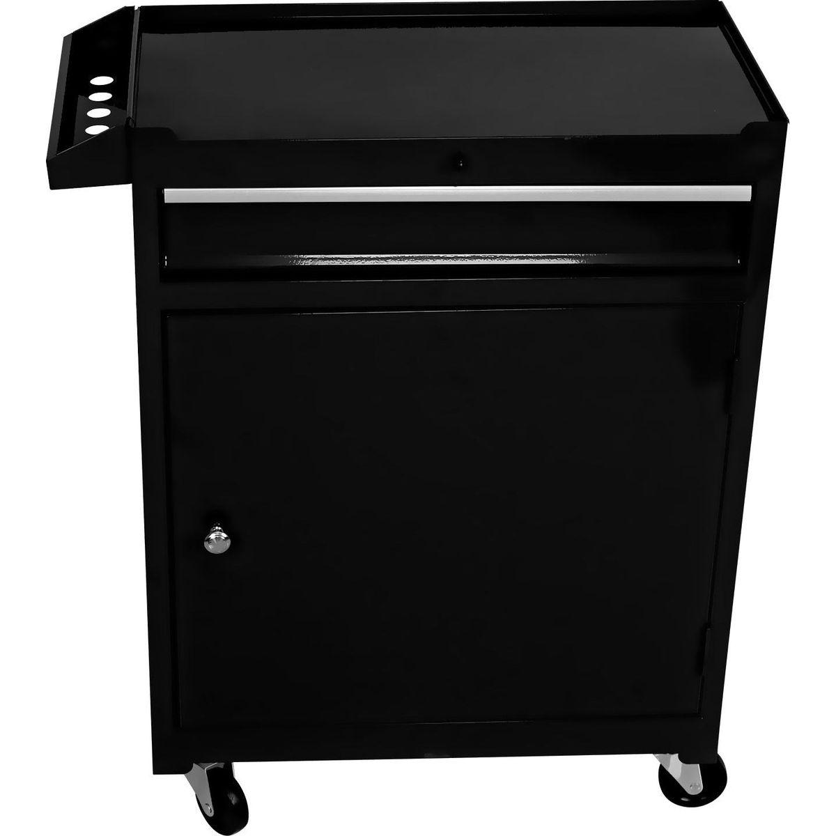 Detachable 5 Drawer Tool Chest with Bottom Cabinet and one Adjustable Shelf--Black