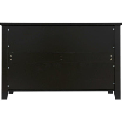DRAWER DRESSER CABINETAR CABINET, storge cabinet, lockers, retro shell-shaped handle, can be placed in the living room, bedroom, dining room, black