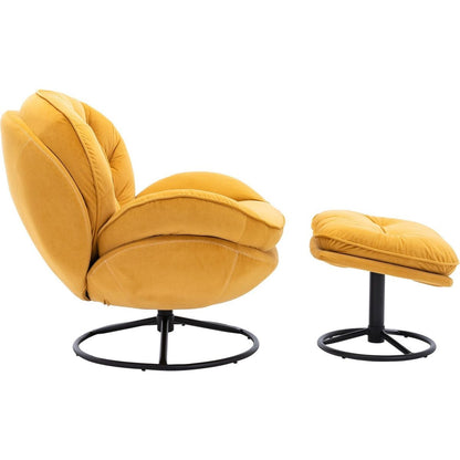 Accent chair TV Chair Living room Chair with Ottoman-Yellow