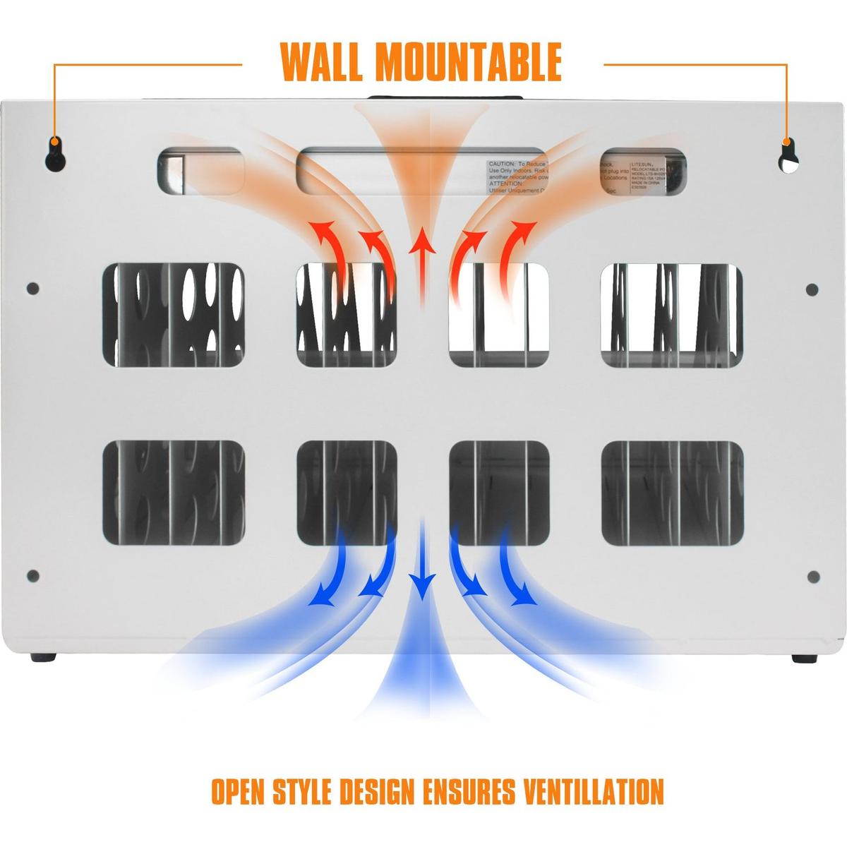 16 Bay Charging Cabinet for Laptop, Chromebook, Locking Charging Station-WHITE