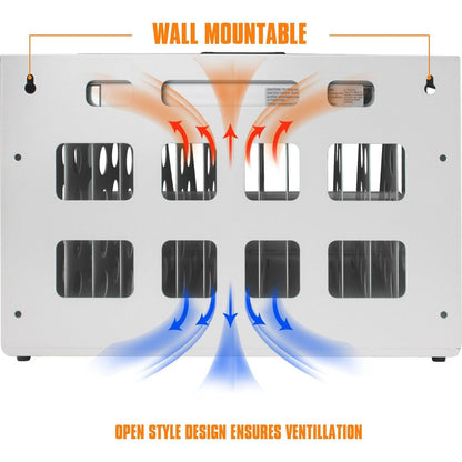 16 Bay Charging Cabinet for Laptop, Chromebook, Locking Charging Station-WHITE