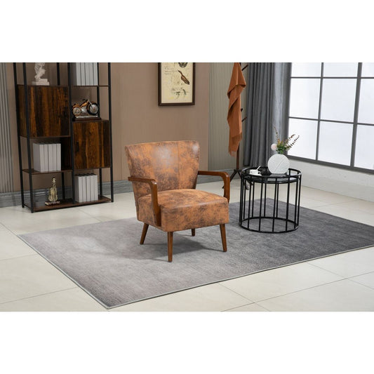 Wood Frame Armchair, Modern Accent Chair Lounge Chair for Living Room