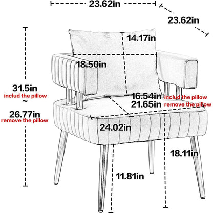 Accent Chair, leisure single chair with Golden feet