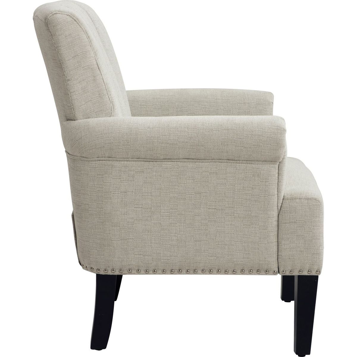 Accent Rivet Tufted Polyester Armchair, Cream