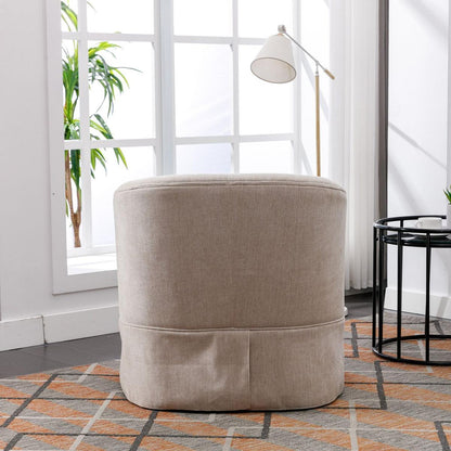 degree Swivel Accent Armchair Linen Blend Beige