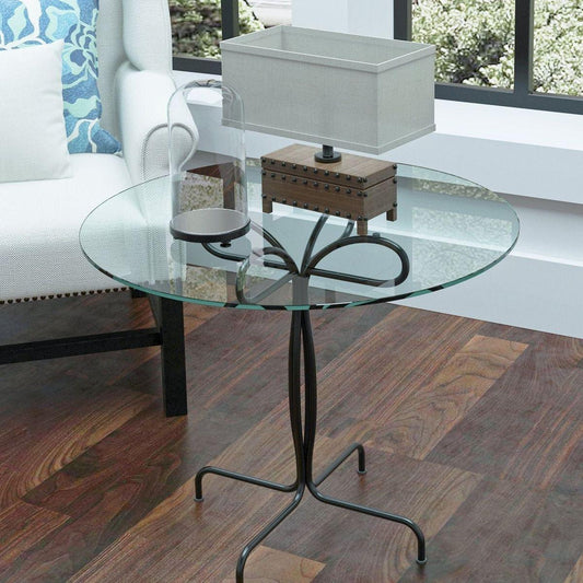 24" Inch Round Tempered Glass Table Top Clear Glass 1/4" Inch Thick Flat Polished Edge - Streamdale Furniture