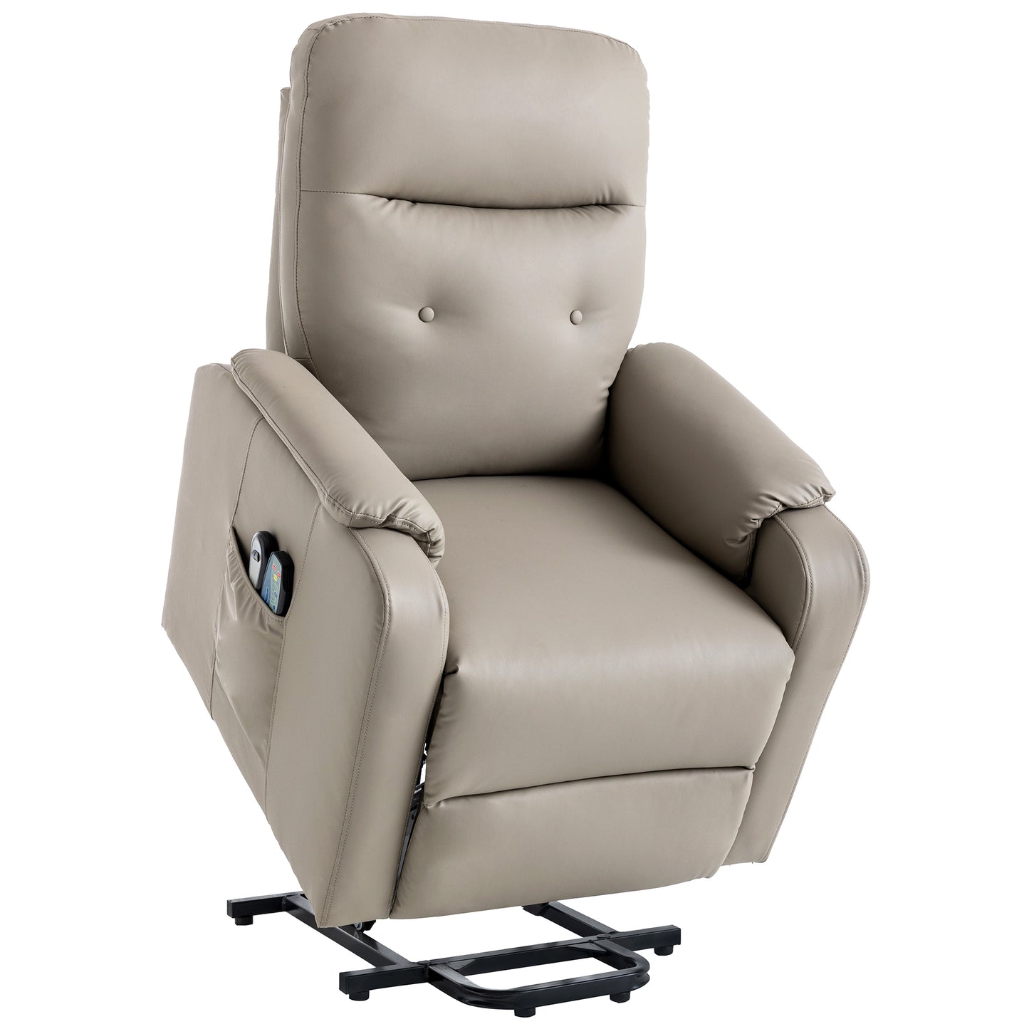 Massage Recliner Chair Electric Power Lift Chairs with Side Pocket, Adjustable Massage and Heating Function for Adults and Seniors, Olive Grey