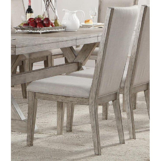 Rocky Side Chair (Set-2) in Fabric & Gray Oak