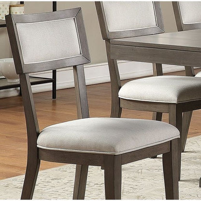 Contemporary Solid wood & Veneer Dining Room Chairs 2pcs Chair Set Cream Cushion Seat back