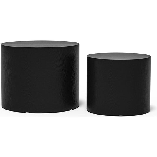 MDF with ash/oak/walnut veneer side table/coffee table/end table/nesting table set of 2(black),for living room, office, bedroomlack Oak