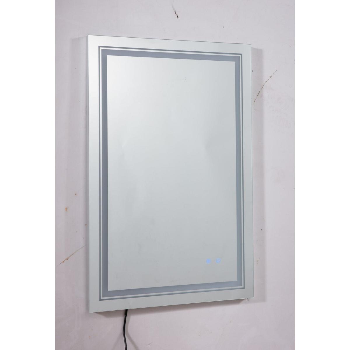 32x24 LED Lighted Bathroom Wall Mounted Mirror with High Lumen+Anti-Fog Separately Control+Dimmer Function