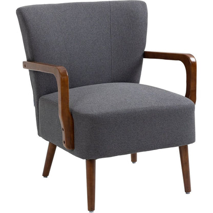 Wood Frame Armchair, Modern Accent Chair Lounge Chair for Living Room