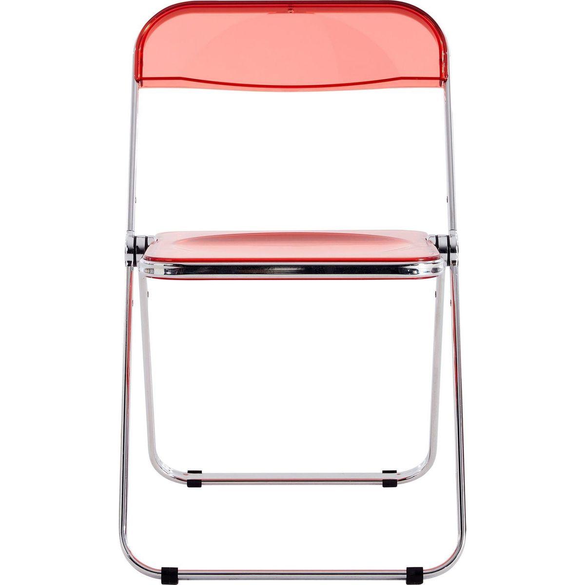 RED Clear Transparent Folding Chair Chair Pc Plastic Living Room Seat