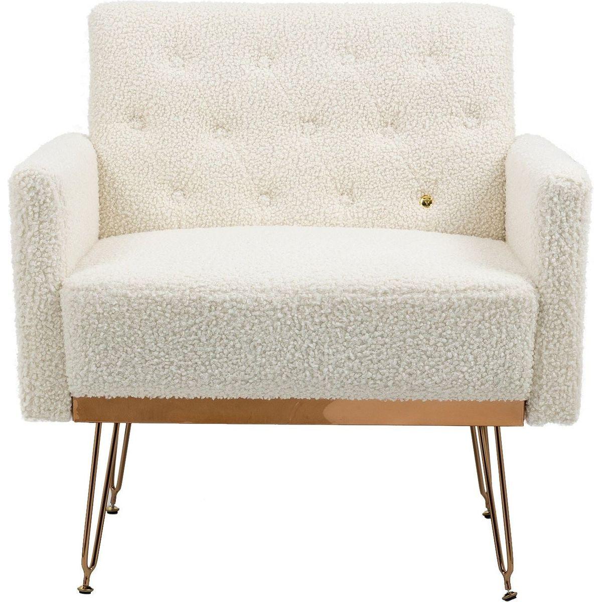 Accent Chair, leisure single sofa with Rose Golden feet