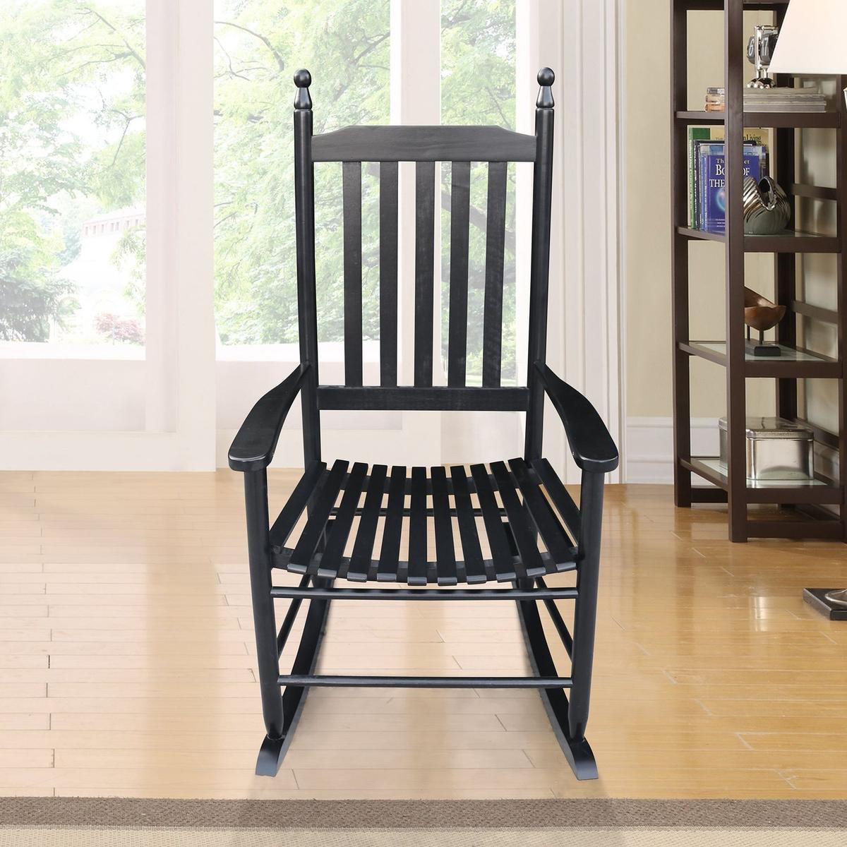 wooden porch rocker chair BLACK – Streamdale Furniture