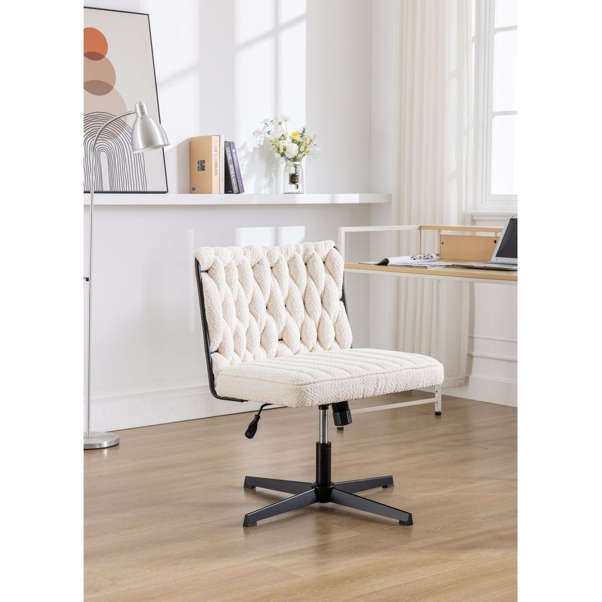 Armless Office Desk Chair No Wheels