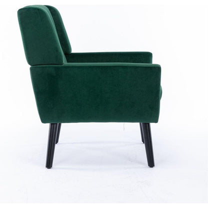 Modern Soft Velvet Material Ergonomics Accent Chair Living Room Chair Bedroom Chair Home Chair With Black Legs For Indoor Home - Streamdale Furniture