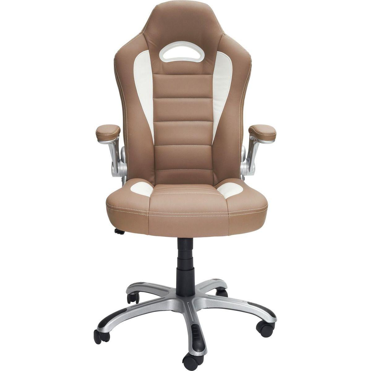 High Back Executive Sport Race Office Chair with Flip-Up Arms, Camel