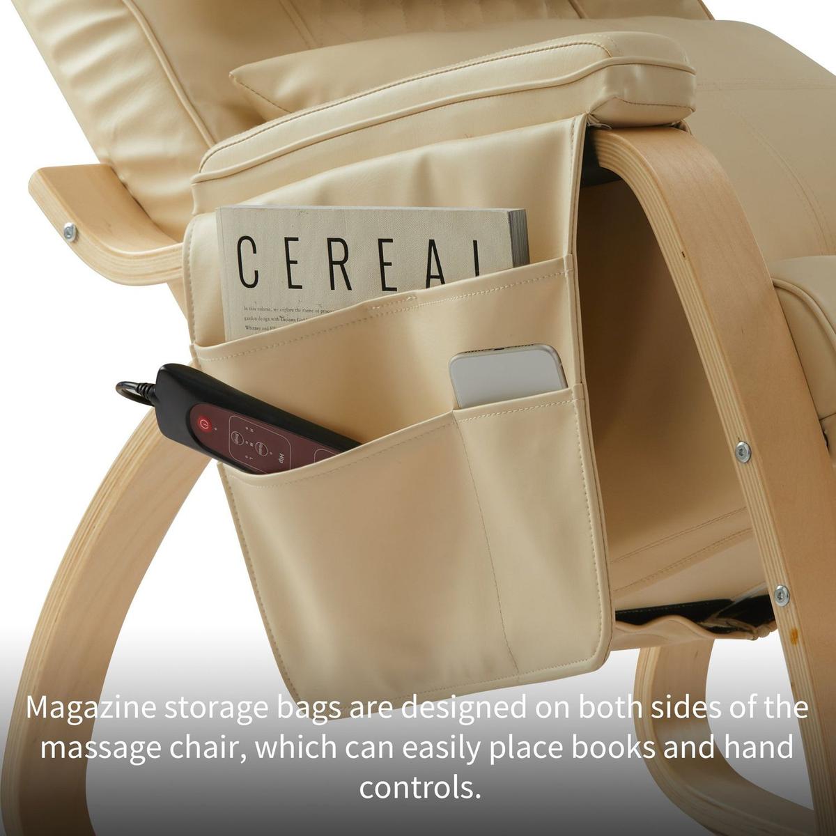 MASSAGE Comfortable Relax Rocking Chair Cream White