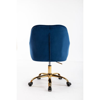 Velvet Swivel Shell Chair for Living Room, Office chair, Modern Leisure Arm Chair Navy