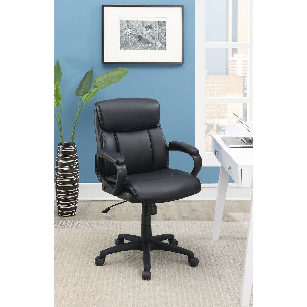 Standard Back Upholstered Office Chair, Black