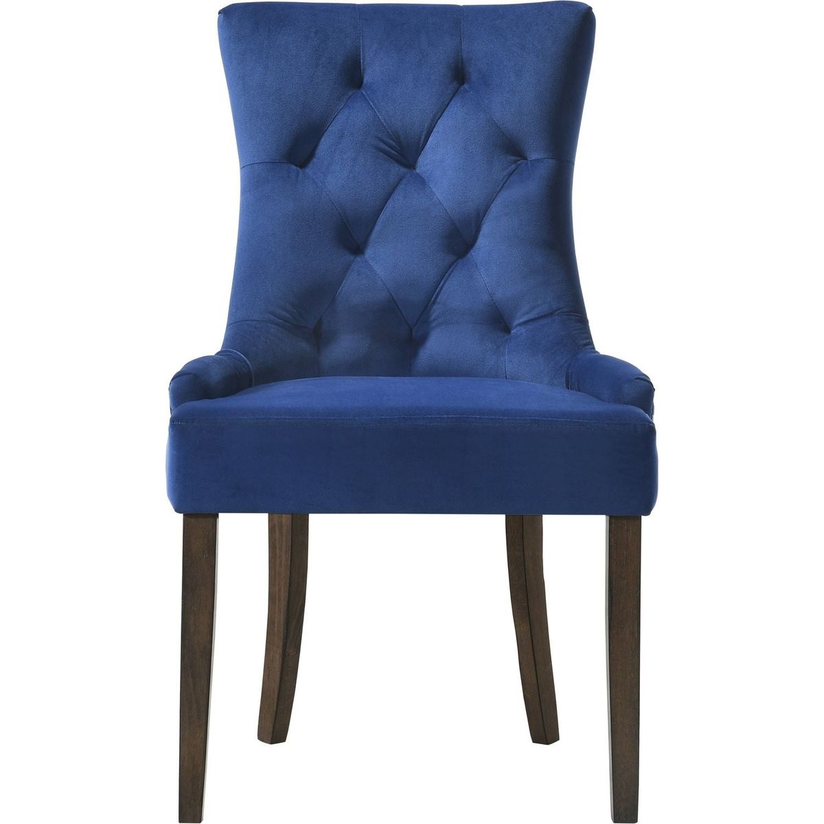 Farren Side Chair, Blue Velvet & Espresso Finish