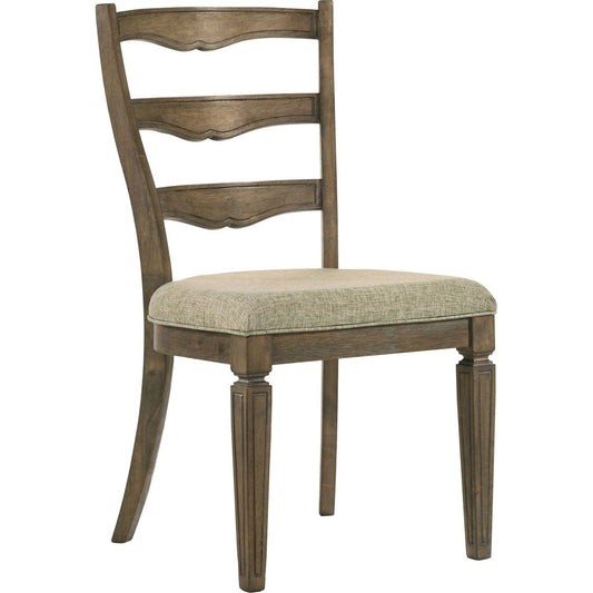 Parfield Side Chair (Set-2), Fabric & Weathered Oak Finish