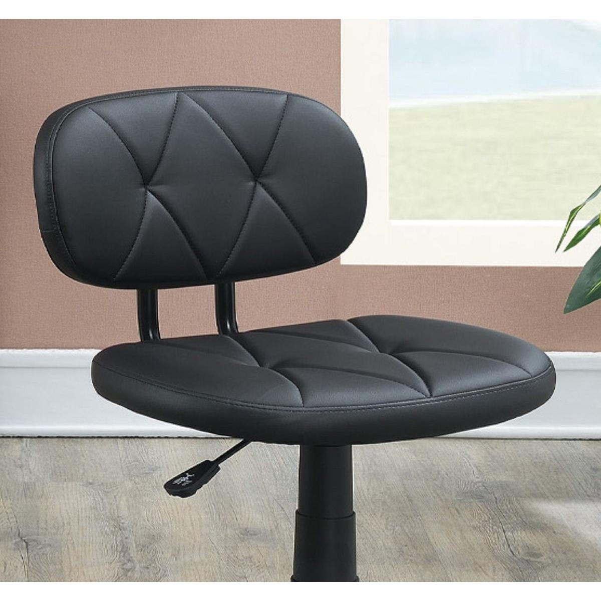 Modern 1pc Office Chair Black Tufted Design Upholstered Chairs with wheels