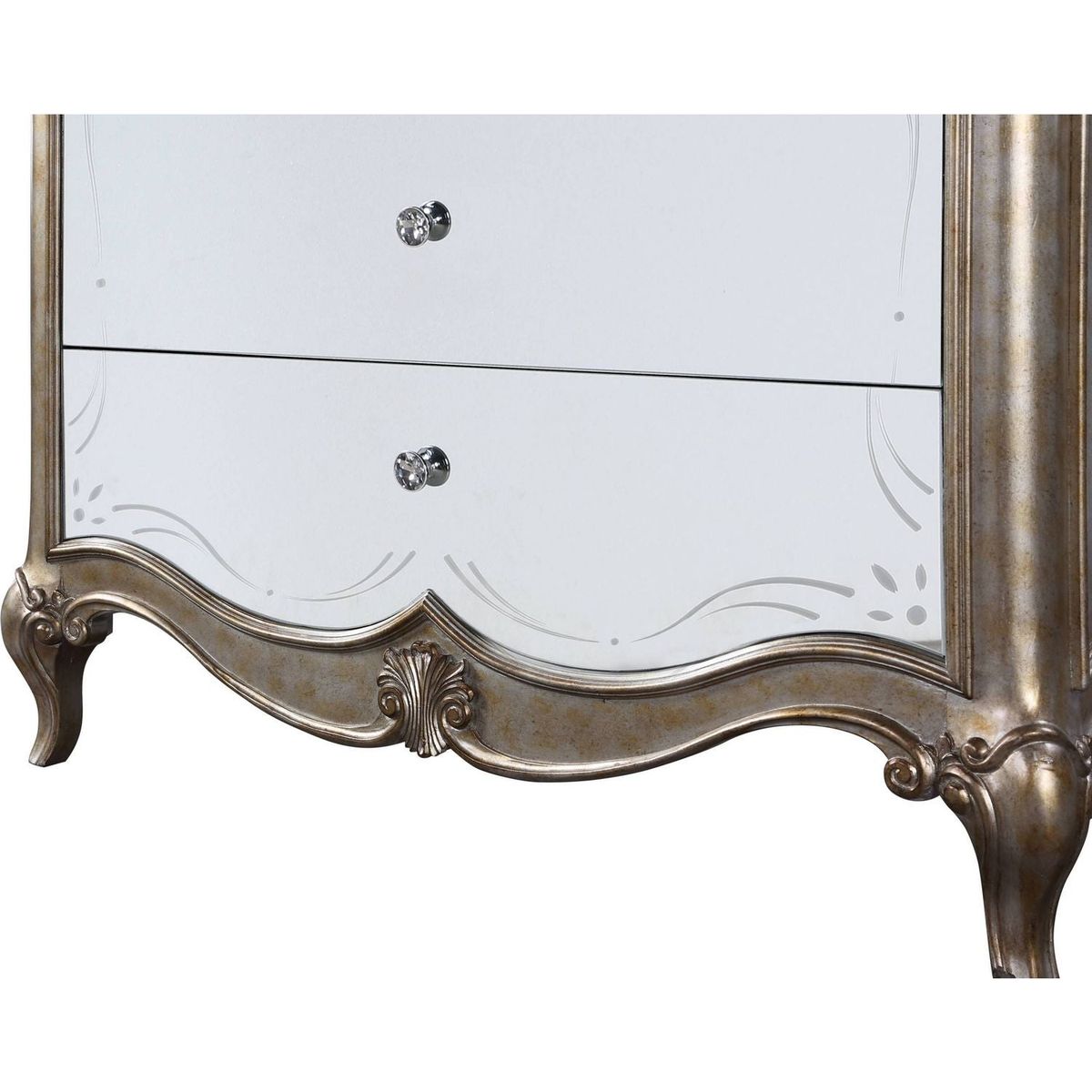 Esteban Nightstand (2 Drw) in Antique Champagne