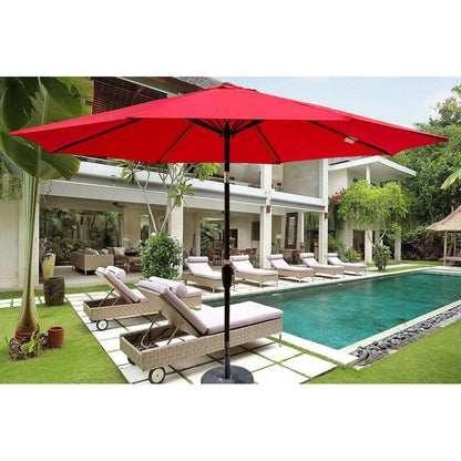 Outdoor Patio Umbrella 10FT(3m) WITHOUT FLAP, 8pcs ribs,with tilt, with crank,without base, Red,pole size 38mm(1.49inch)
