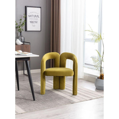 Contemporary Designed Fabric Upholstered Accent/Dining Chair /Barrel Side Chairs Kitchen Armchair for Living Room set of 2