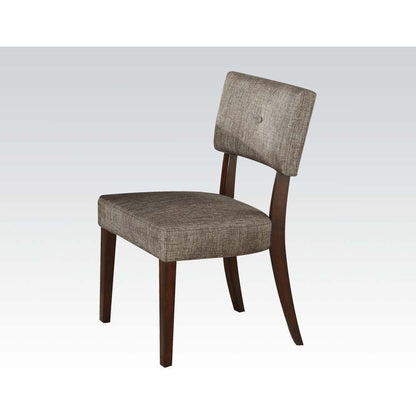 Drake Side Chair (Set-2) in Gray Fabric & Espresso