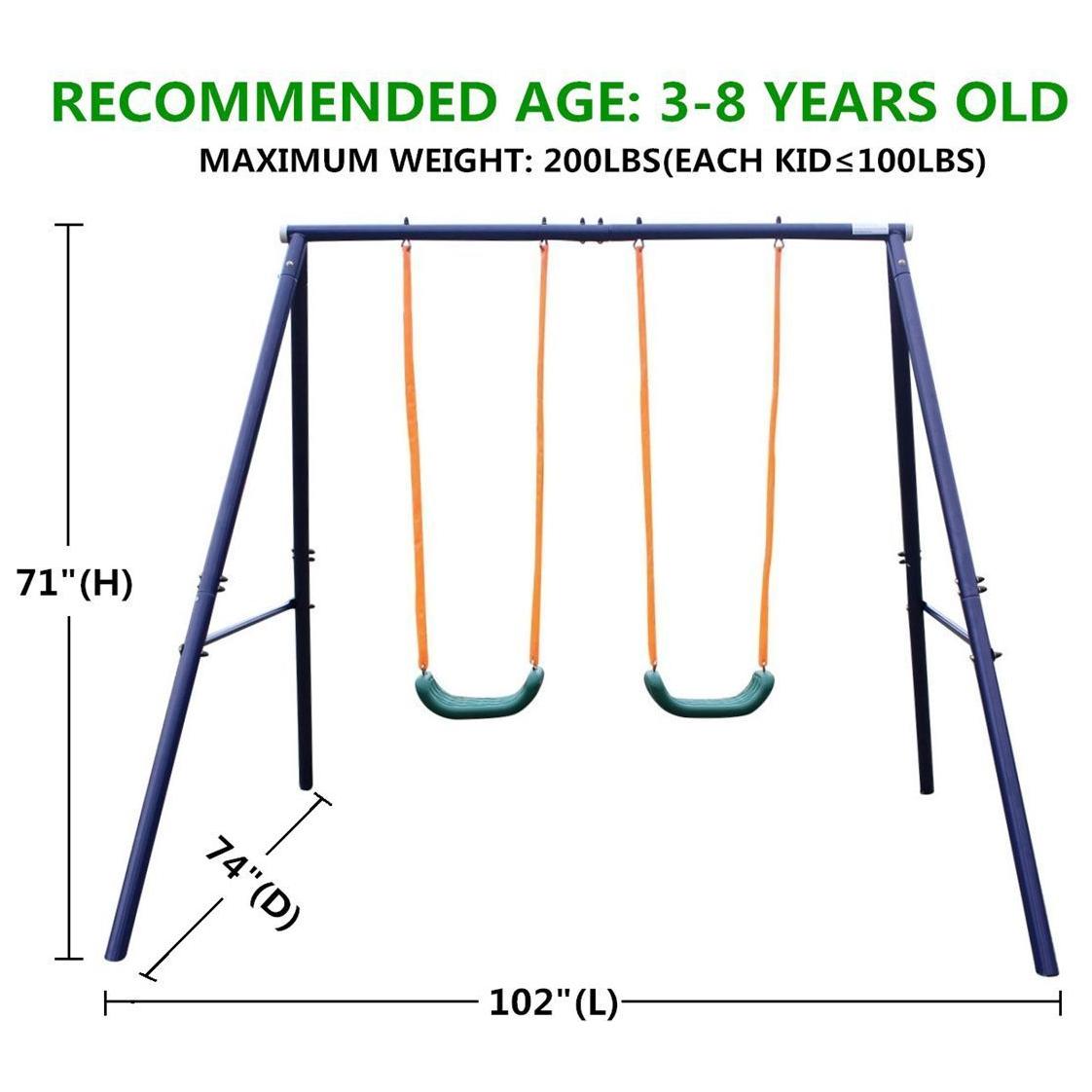 Two Station Swing Set for Children