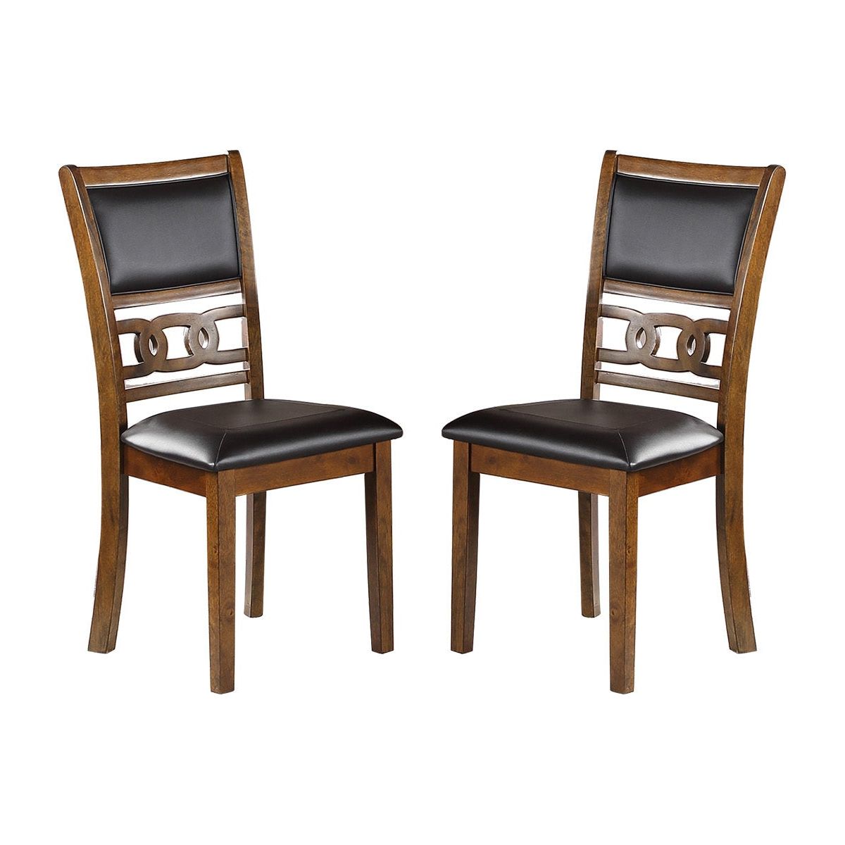 Set of 2 Upholstered Dining Chair in Walnut Finish