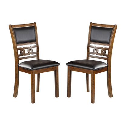 Set of 2 Upholstered Dining Chair in Walnut Finish