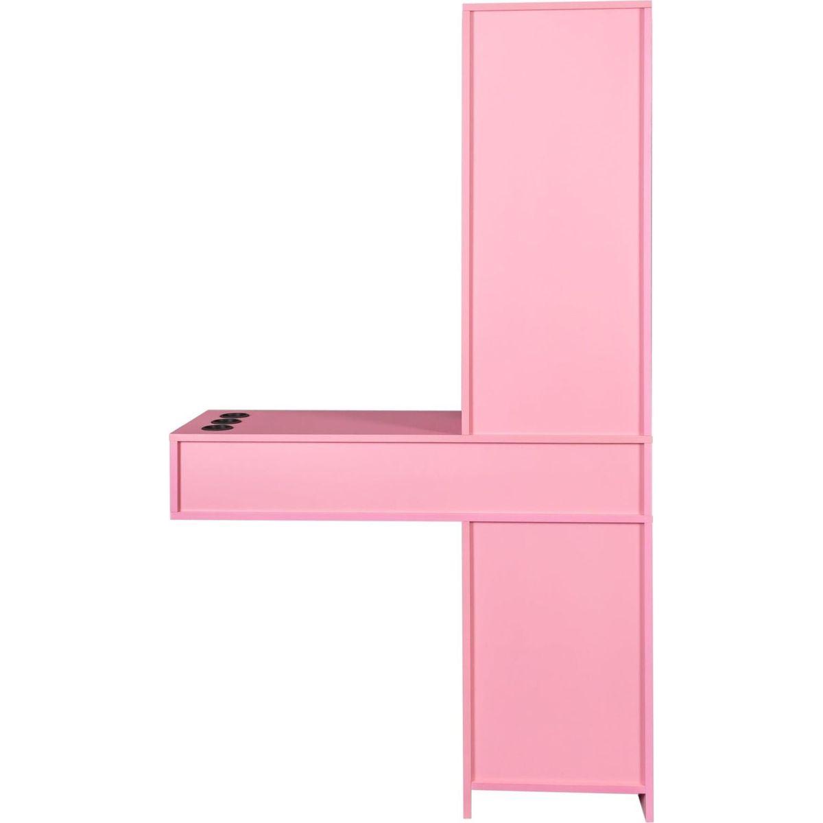 Pink modern simple hair desk, multi-layer storage space