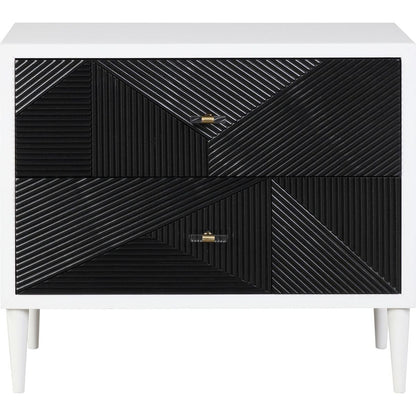 Dubni Accent Table in White & Black Finish