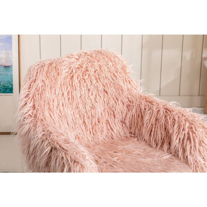 Modern Faux fur home office chair, fluffy chair for girls, makeup vanity Chair