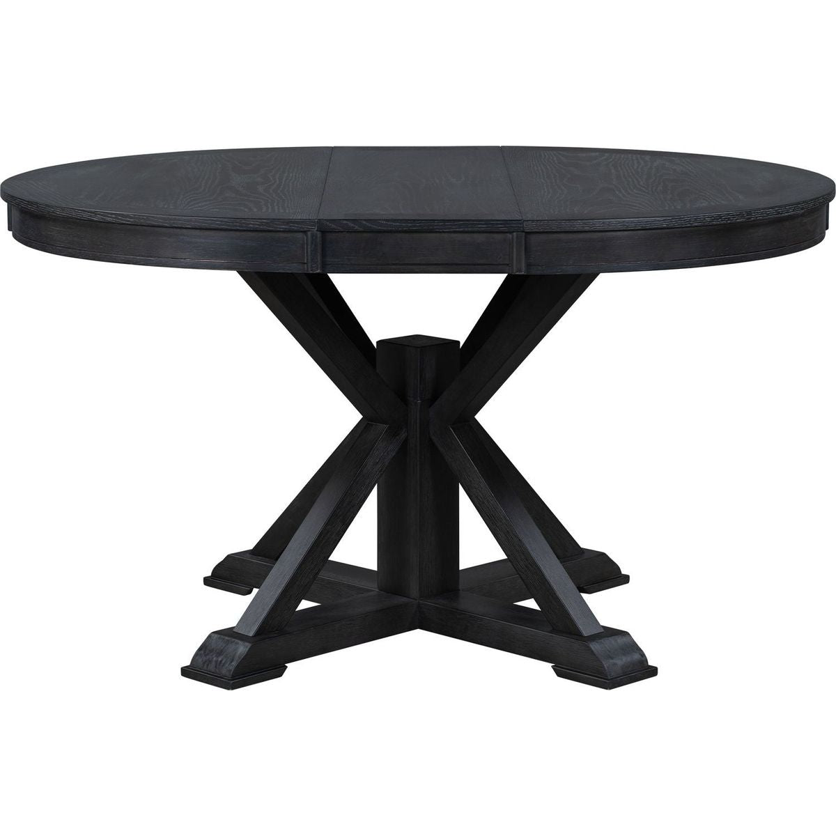 Retro Functional Extendable Dining Table with a 12" Leaf for Dining Room and Living Room (Espresso)