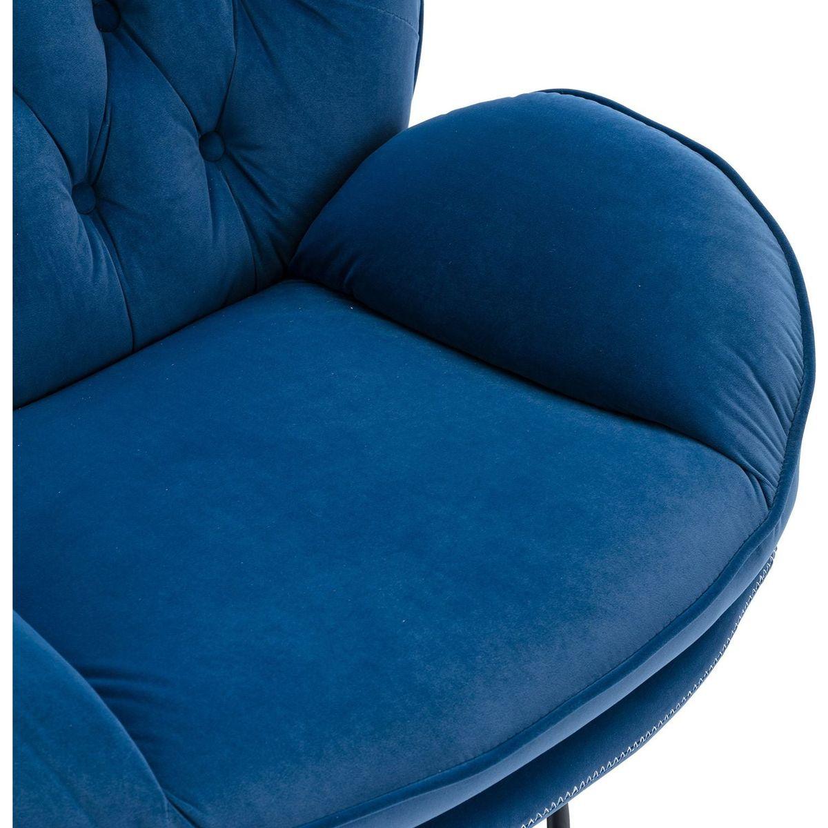 Accent chair TV Chair Living room Chair with Ottoman-Blue