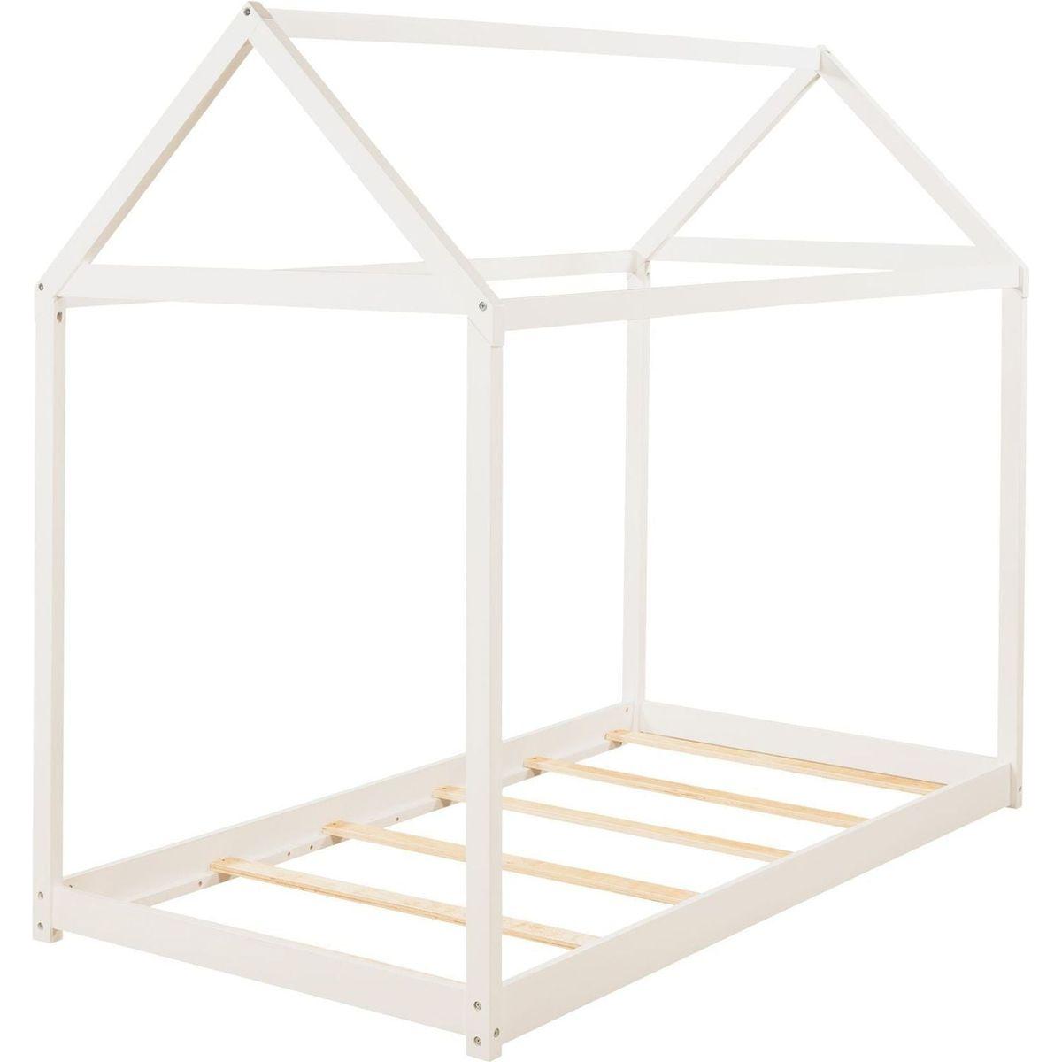 Twin Size Wooden House Bed, White (New) - Streamdale Furniture